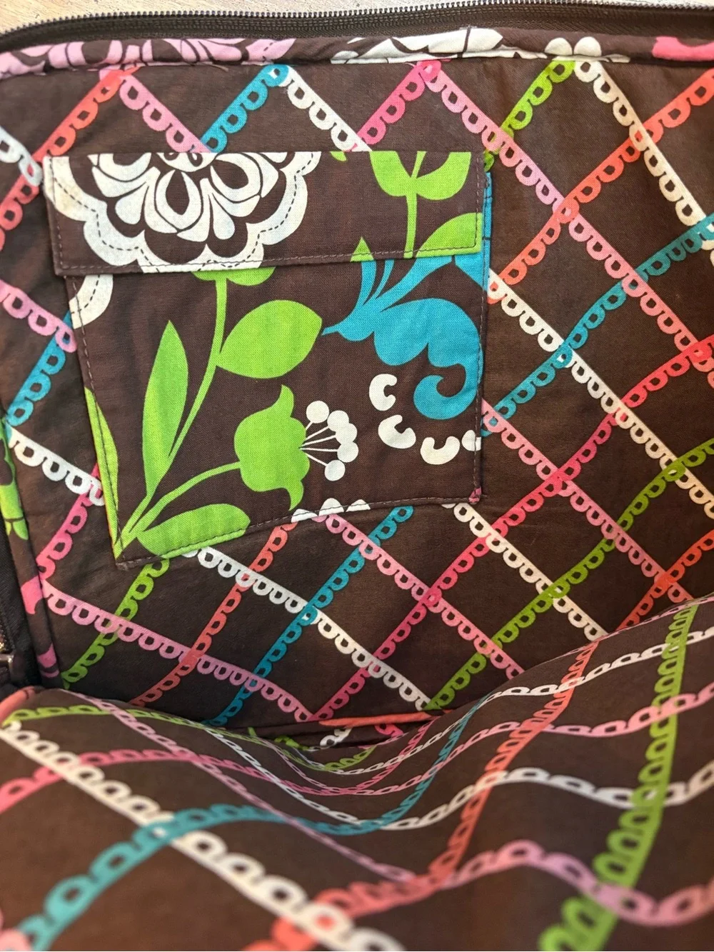 Vera Bradley Mocha Rouge Quilted Laptop Sleeve 13